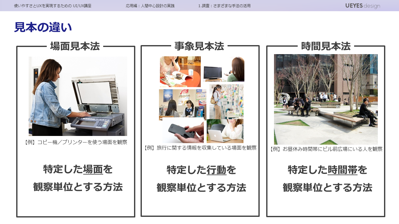 "見本"の違い
